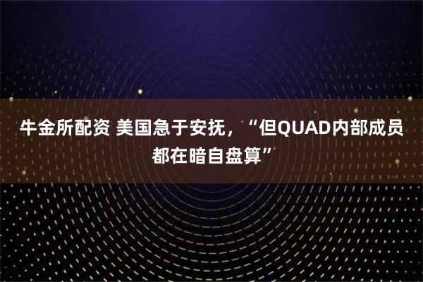 牛金所配资 美国急于安抚，“但QUAD内部成员都在暗自盘算”
